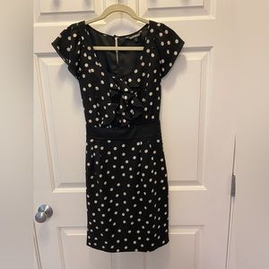 Express black & white polka dot dress